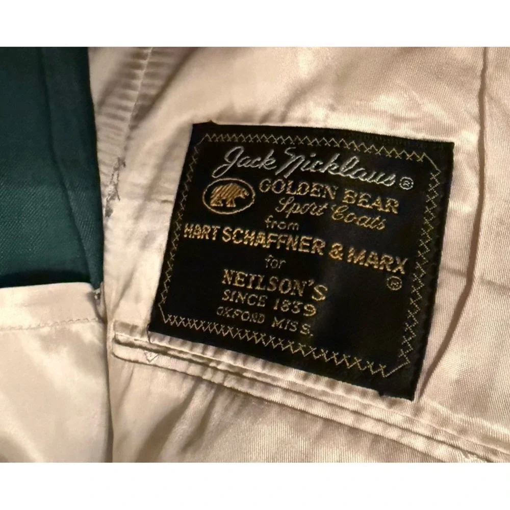 Vintage Jack Nicholson‎ Hart Schaffner Marx Men's Green Blazer Sz-44 preppy Rare